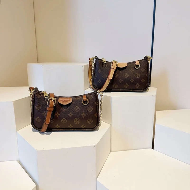 

Лидер продаж сезона, новая винтажная сумка для маджонга с принтом, высококачественная роскошная универсальная сумка с цепочкой под мышками, полиэстеровая сумка