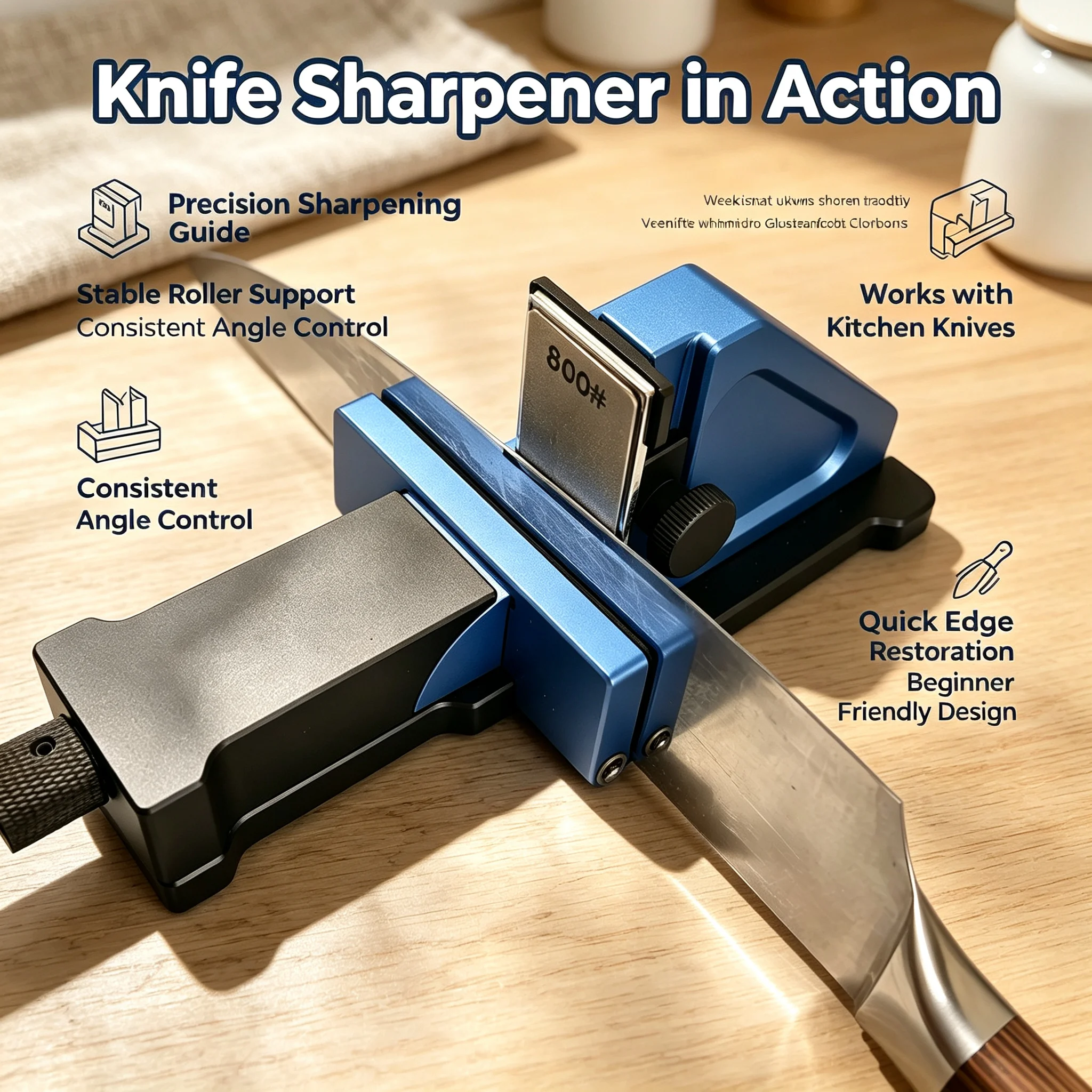 Professional Apex Fixed Angle Knife Sharpener New Design Kitchen Knife Sharpening System with Diamond Stones Set for Home Use