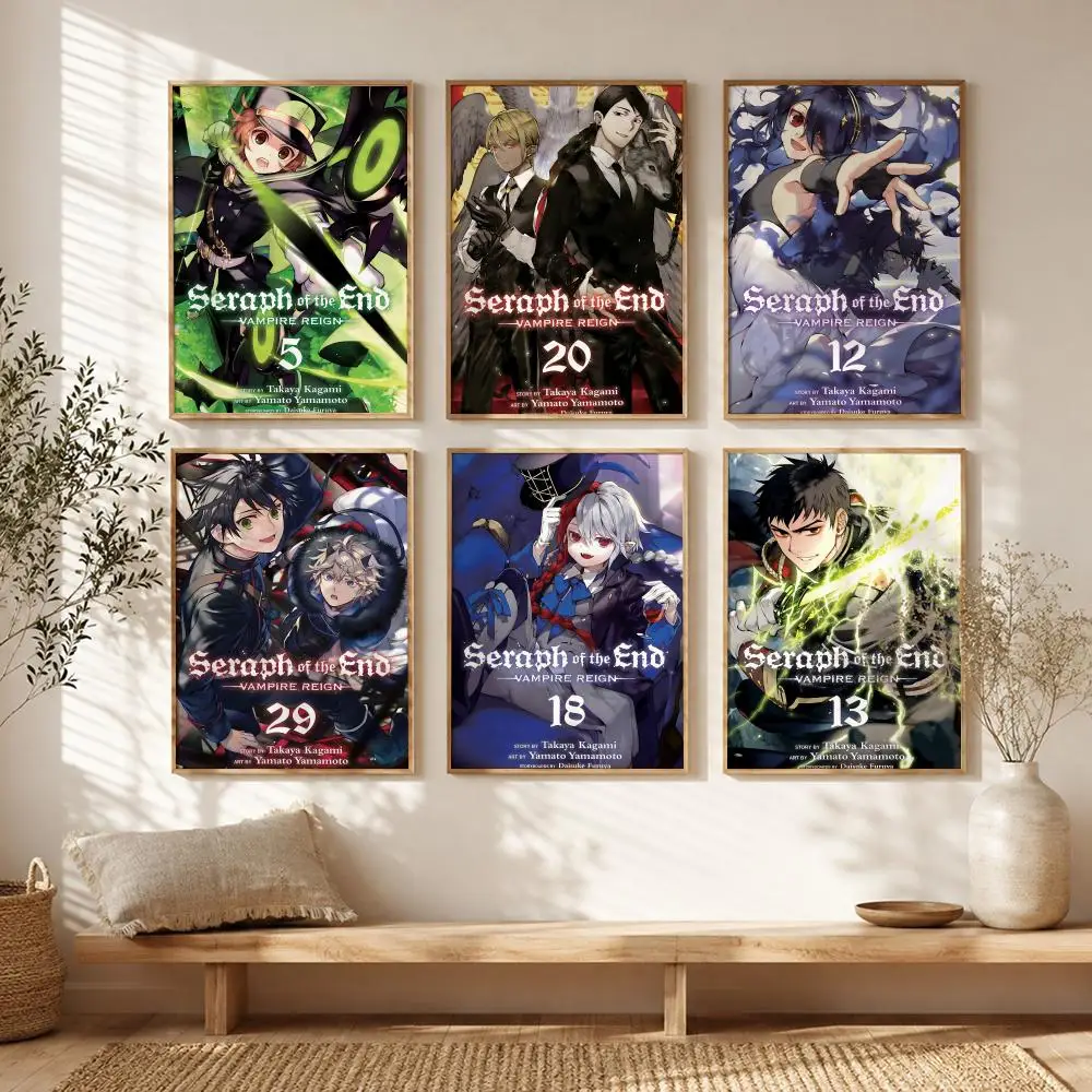 Vampire Anime S-Seraph of the End Poster All-match HD Waterproof Self-Adhesive Wall Art Sticker For Home Bedroom