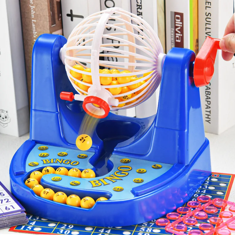 Jaula de Bingo Deluxe para la familia, de máquina de juego de simulación, juguetes educativos para niños, juego de números para más de 2 jugadores