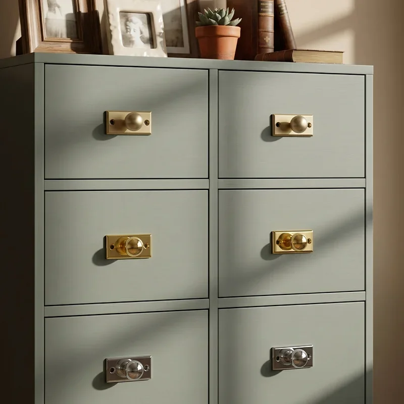 Bright Chrome Drawer Pull Handle Minimalist Furniture Hardware Golden Single-Hole Knob Light Luxury Cabinet Wine Cabinet Handle