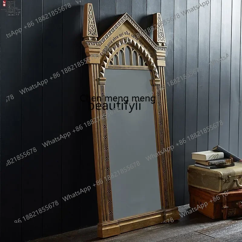 

zx1Floor-to-ceiling full-body mirror American retro, living room French home medieval dressing mirror