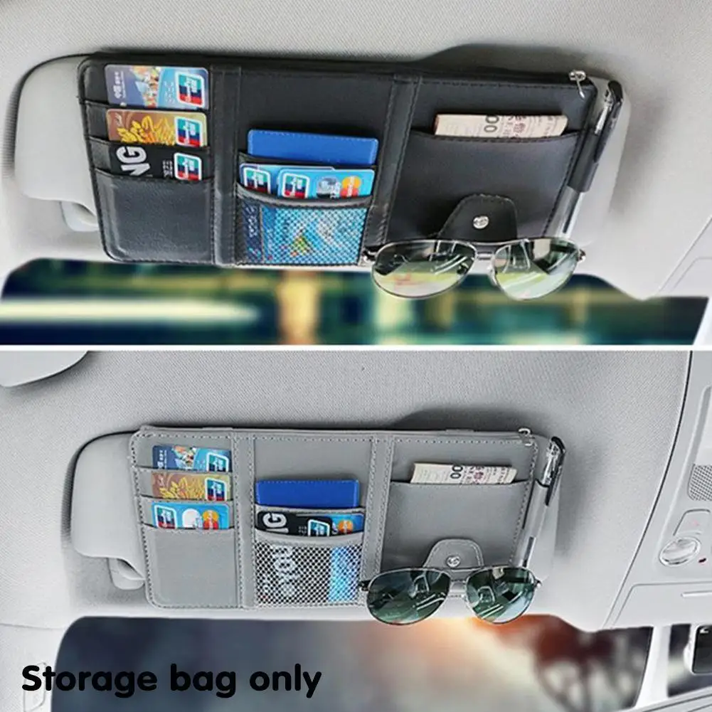 سيارة قناع تخزين النظارات الشمسية الجلدية كليب الشمس قناع جبل تذكرة نظارات حامل المحمولة كليب بطاقة حزمة الملحقات