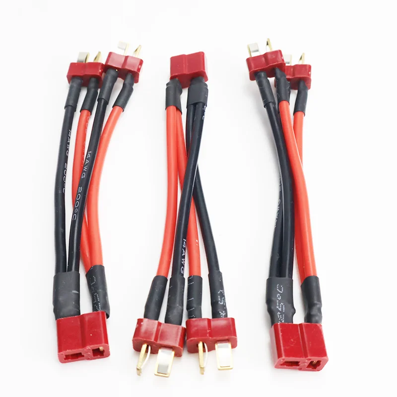 1Pcs T Plug Harness Parallel Battery Connector Cable Dual Extension Y Splitter Silicone Wire for Rc Quadcopte Fixed Wing Model view 5