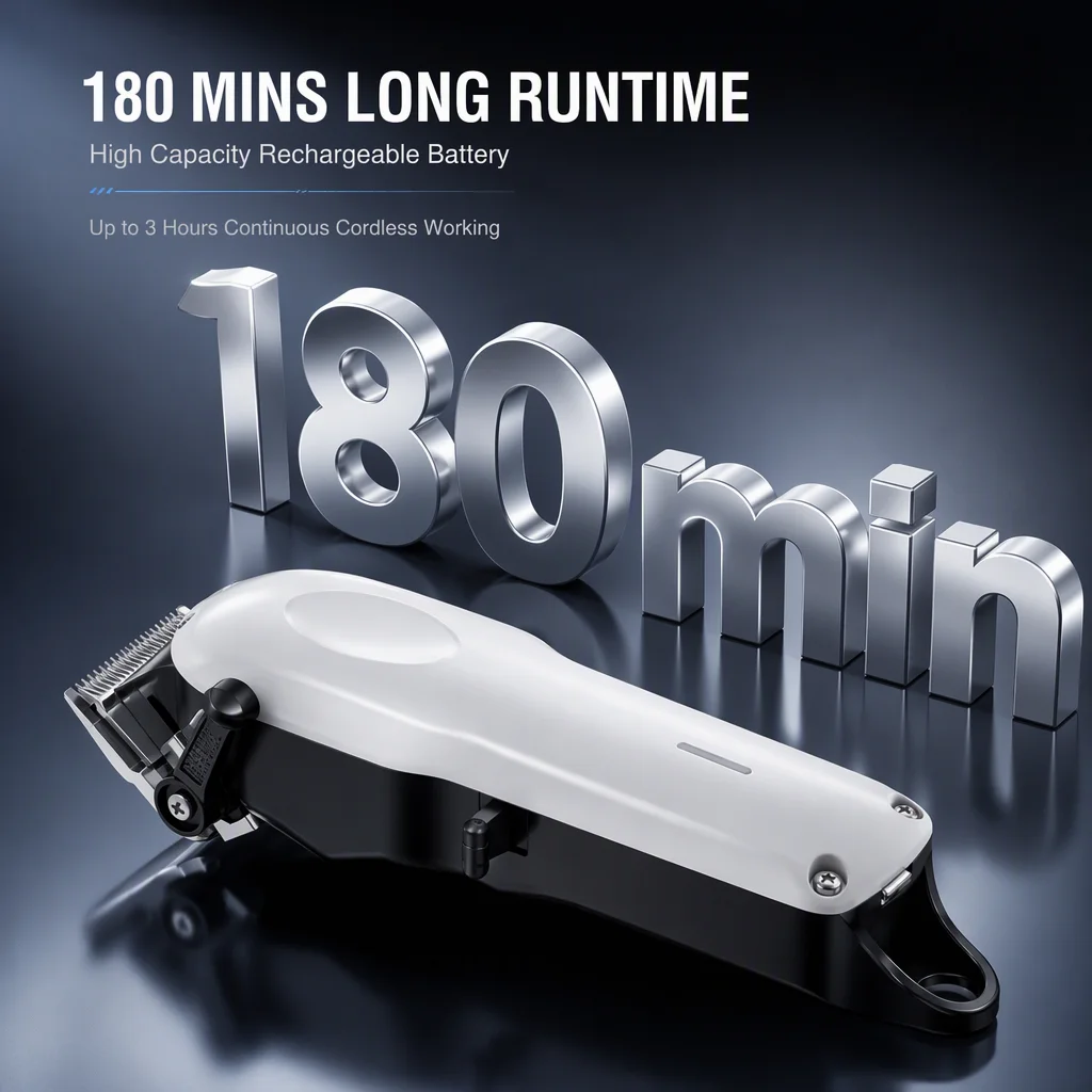 Men Cordless Hair Clipper Grooming Kit USB-C Rechargeable Hair Trimmer Set 180min Runtime Haircut Machine with Guide Combs Manua