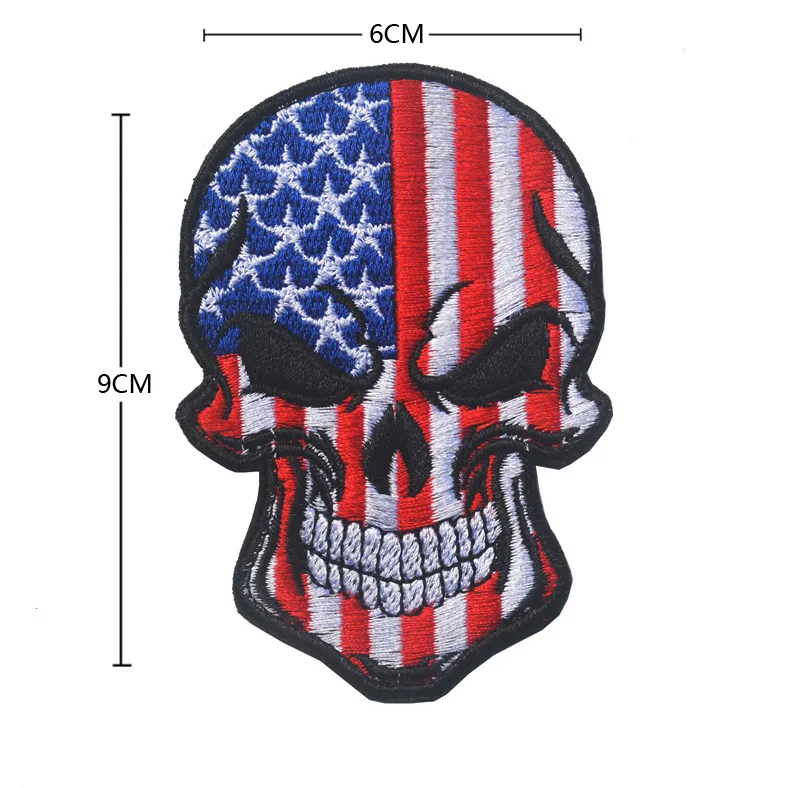 5*3inch Us Flag Patches Laser Cut Reflective Magic Sticker Badge Armband Backpack Hook and Ring Patch for Clothes Embroidery DIY