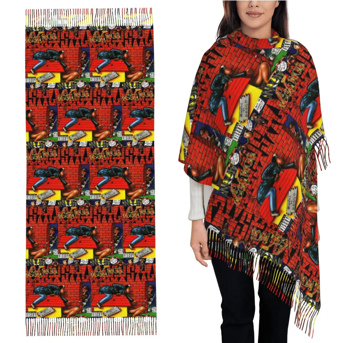 

Шарф Snoop Dogg Doggystyle, шарфы с кисточками, женские мягкие теплые шали и накидки, длинная осенне-зимняя шаль