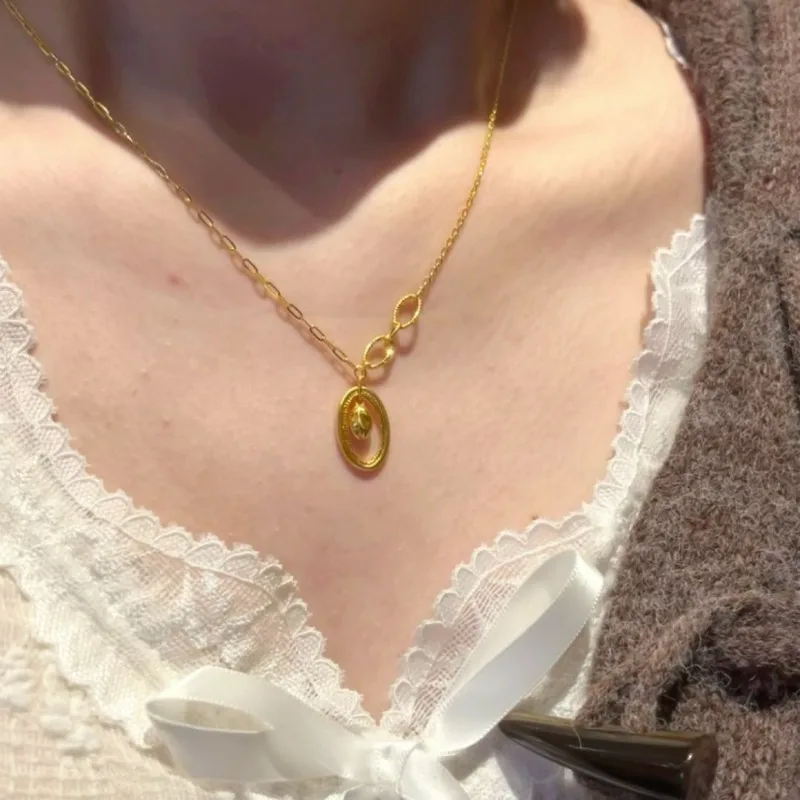 [دموع الموزى] قطرة الماء قلادة على شكل حلقة قلادة أنثى متخصصة شخصية الموضة المتخصصة بسيطة سلسلة الترقوة سلسلة عنق