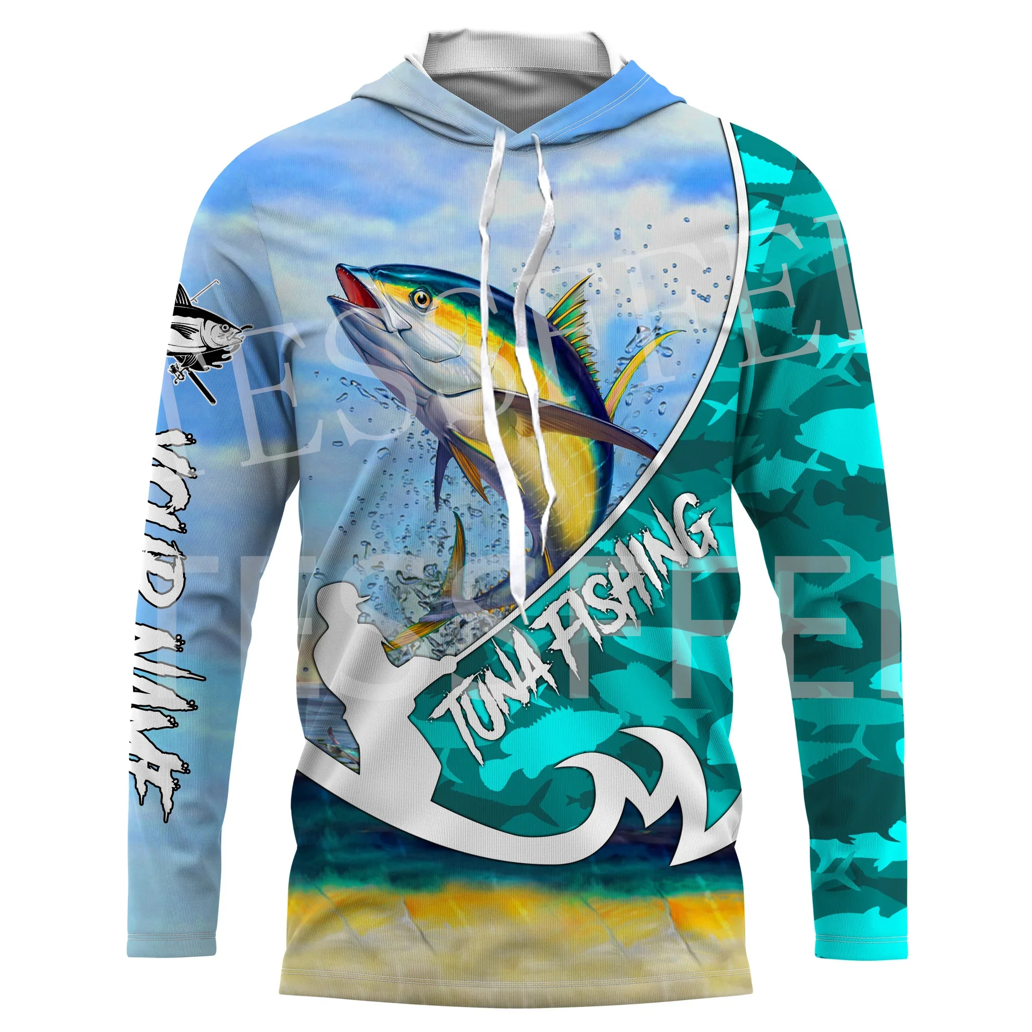 

Custom Name Tuna Mahi Fishing Fisher Camo Tattoo Tracksuit Long Sleeves 3DPrint Pullover Harajuku Jacket Casual Funny Hoodies X7