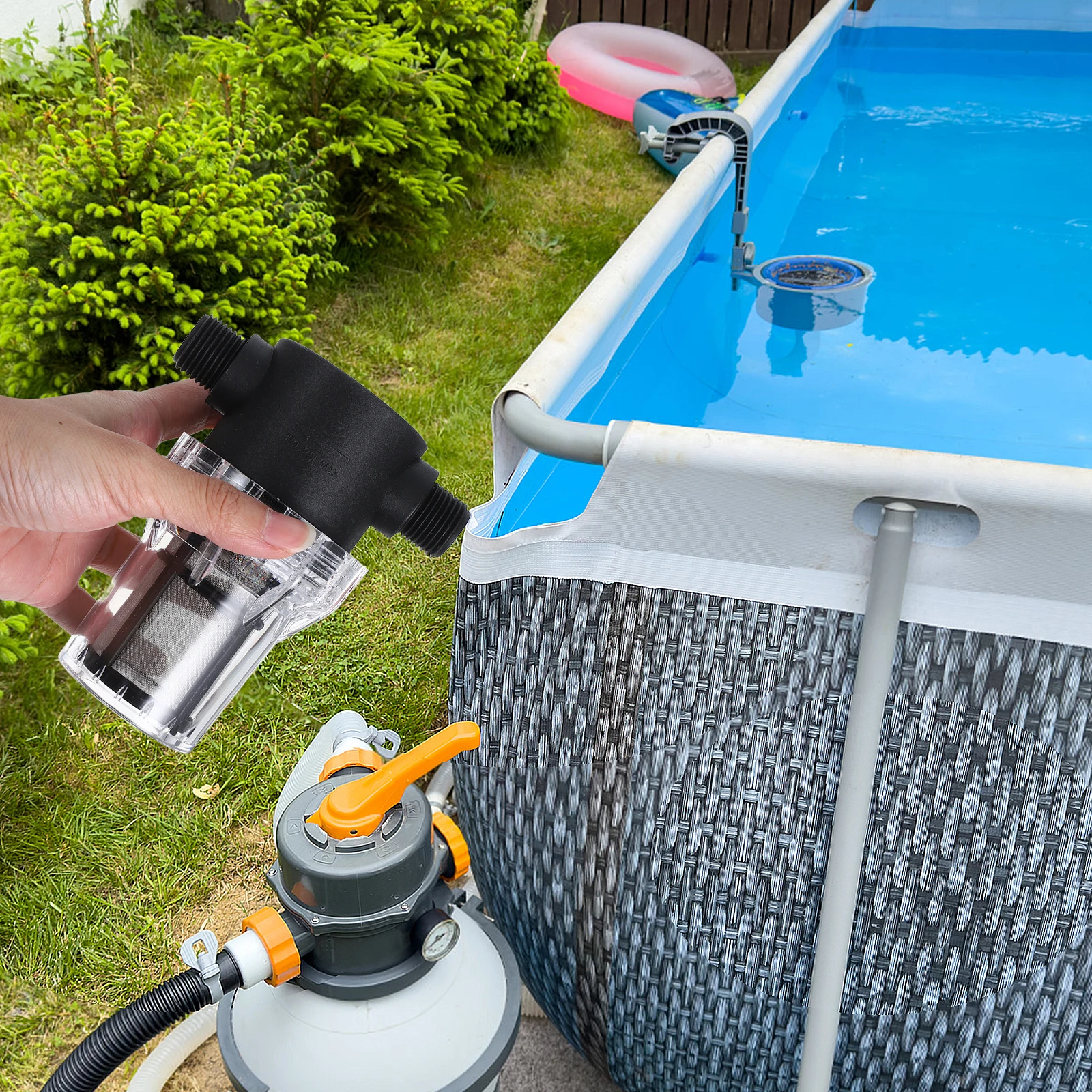 

High Efficiency for Garden Hose Water Gardening Inline Replacement Irrigation Purifier Inlet Strainer Car Wash Water