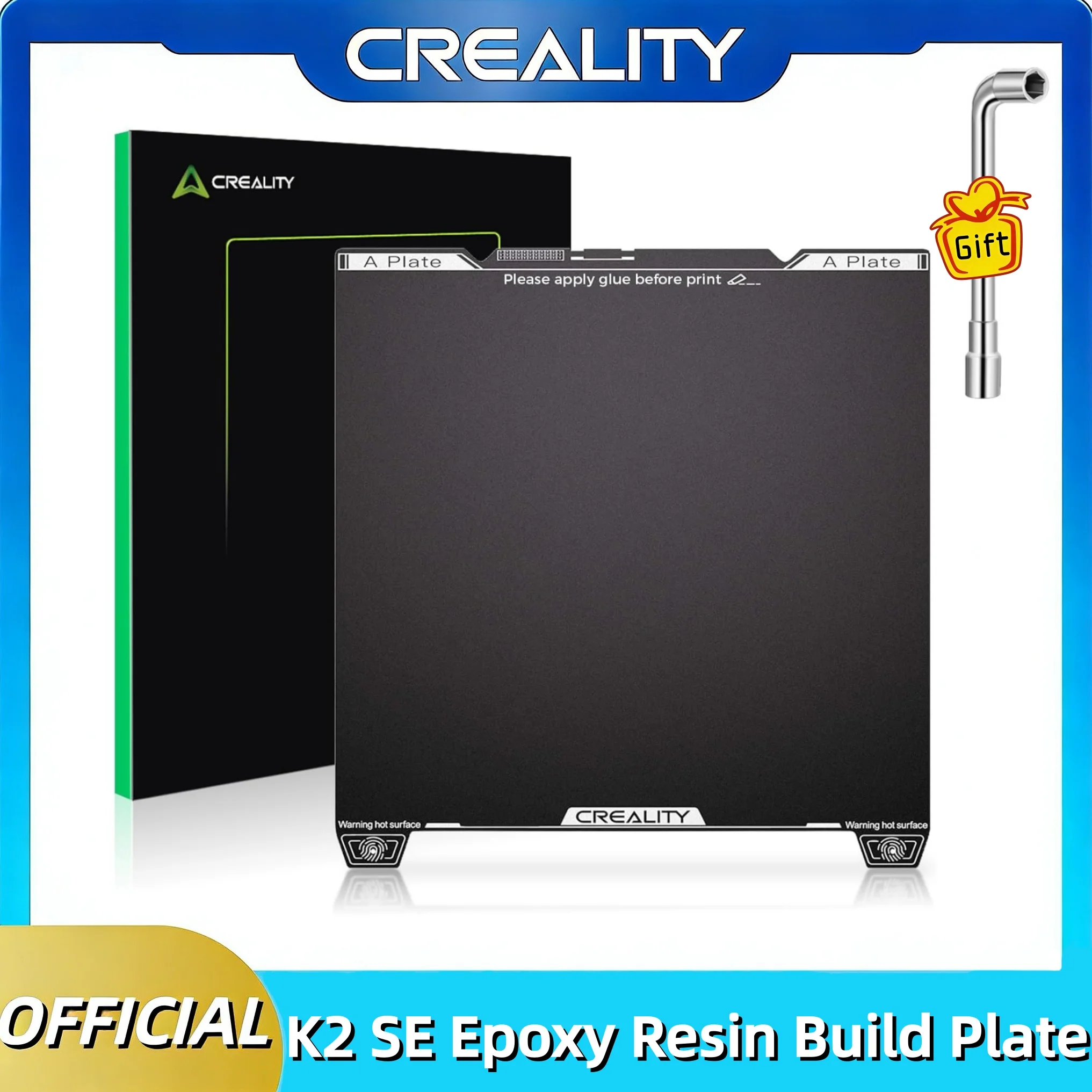 

Creality K2 SE Build Plate, Epoxy Resin Platform 235*237mm with Nozzle Wiper, Spring Steel Plate, Wear Resistance Flexible Print