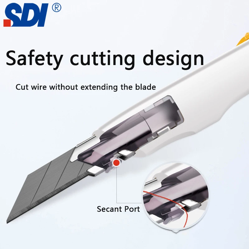 SDI 9-mm-Kastenschneider, 30-Grad-Antishake-resor, selbstsicherndes Design-Allzweckmesser im Lager, Heimbüro, ideal für gebogenen Schnitt