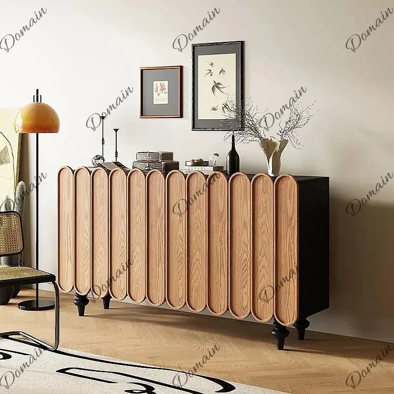 X80 Wabi-Sabi Retro Entryway Storage Cabinet, Wall-Mounted Shoe Cabinet For Living Room, Large Capacity High-End Storage Organiz