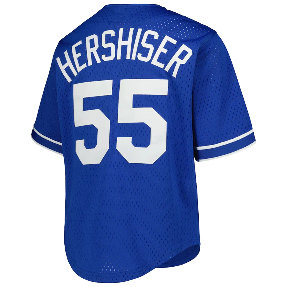 “2025 Bombardeiro Azul Dodgers! 'HERSHISER 55' Bold Script + Retro Fit - Unissex para a glória de beisebol atemporal!”