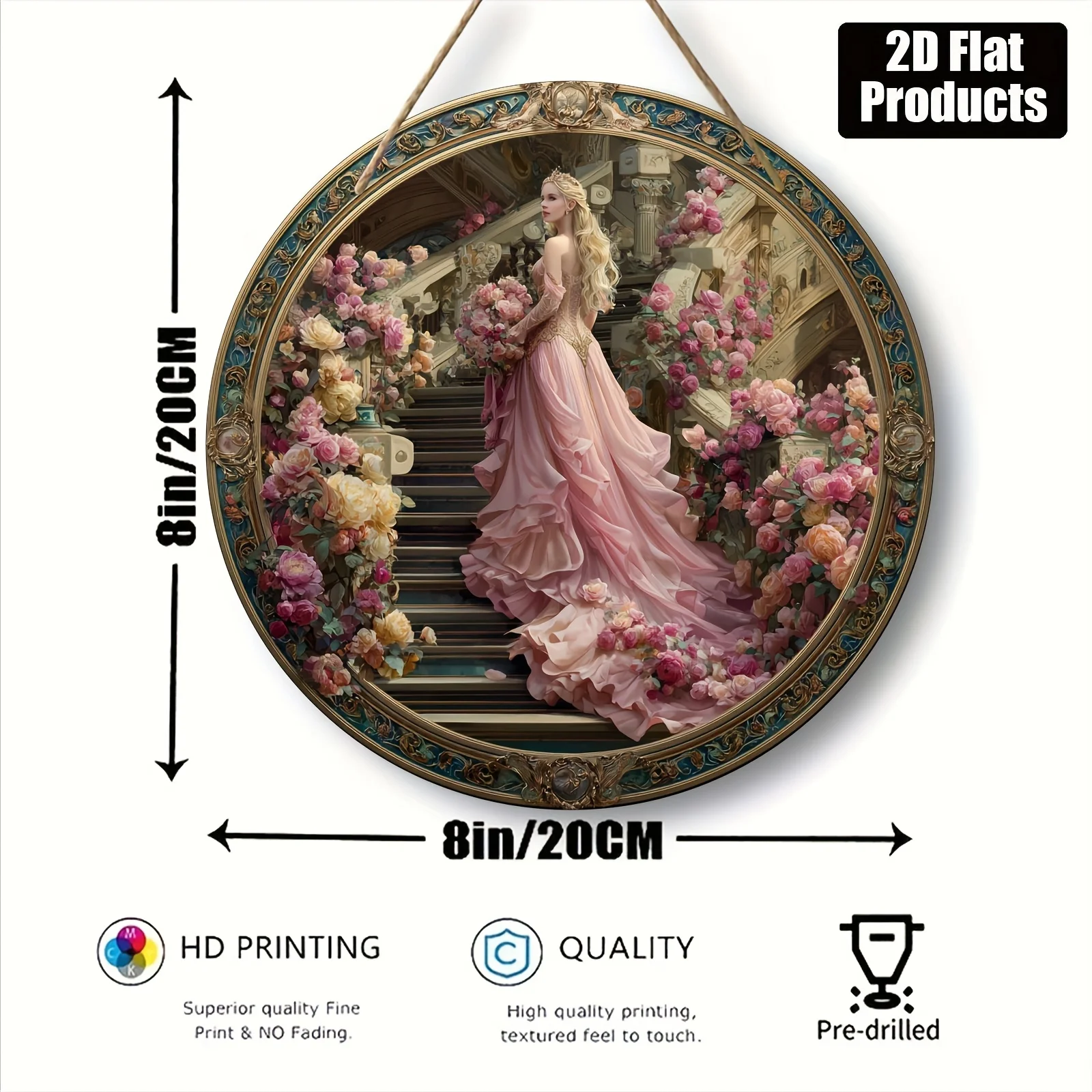 2D Flat, 2D Flat - A Wooden Sign Decoration Depicting a Woman in a Dress, Suitable for Decorating Bars, Kitchens, Cafes, Living