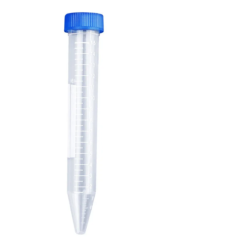 

50/100pcs 15ml Conical Bottom Micro Centrifuge Tubes Screw Blue Caps on Rack