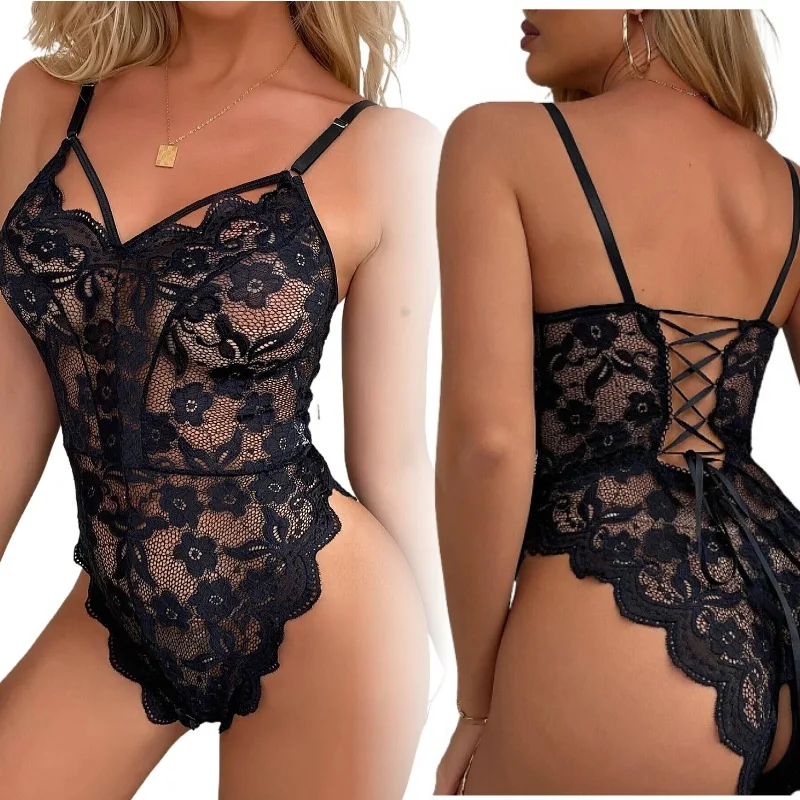 New Sexy Sling Lingerie Plus Size Adult Underwear Hot Erotic Bodysuit Costume Lace Open Crotch Sexy Dress Babydoll Sleepwear view 2