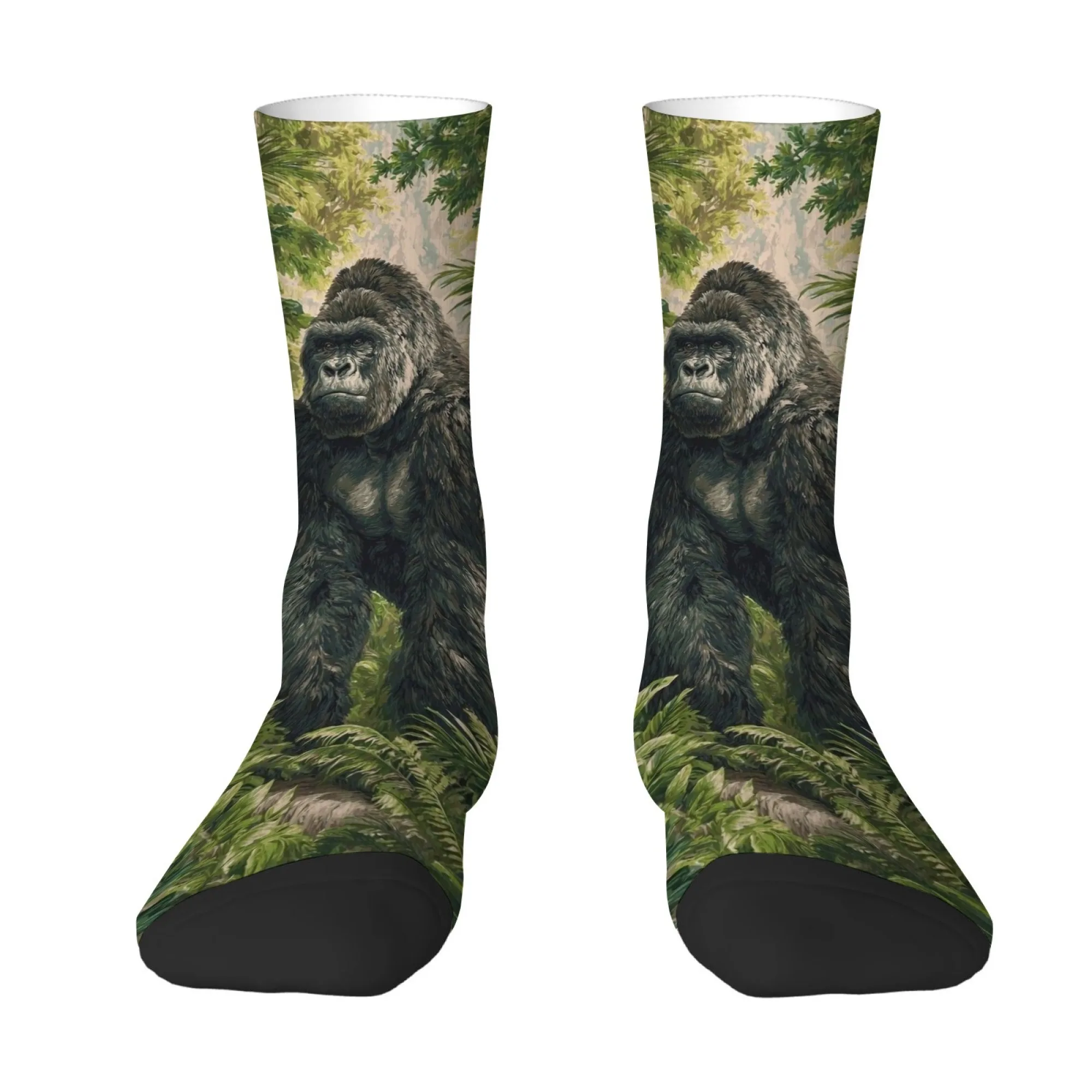 

Jungle Wild Gorilla Men's Socks Retro Style Comfortable Breathable Casual Fashion Socks Novelty Funny Crazy Hip-Hop Socks Gift