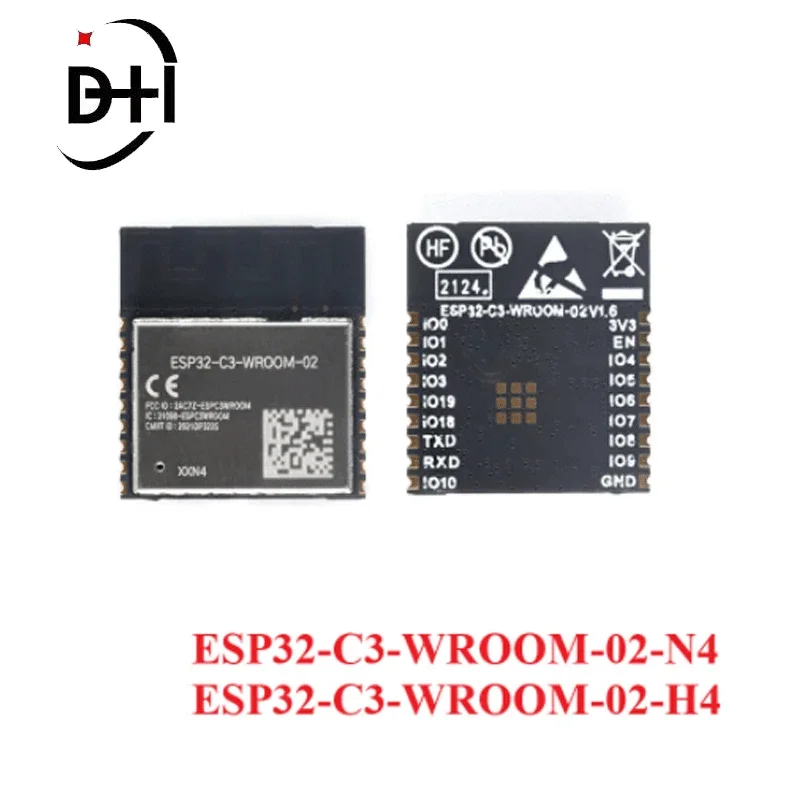 

100pcs ESP32-C3-WROOM-02 ESP32 ESP32-C3 WROOM 02 N4 H4 2,4 GHz BLE 5,0 WiFi + Bluetooth-совместимый беспроводной модуль