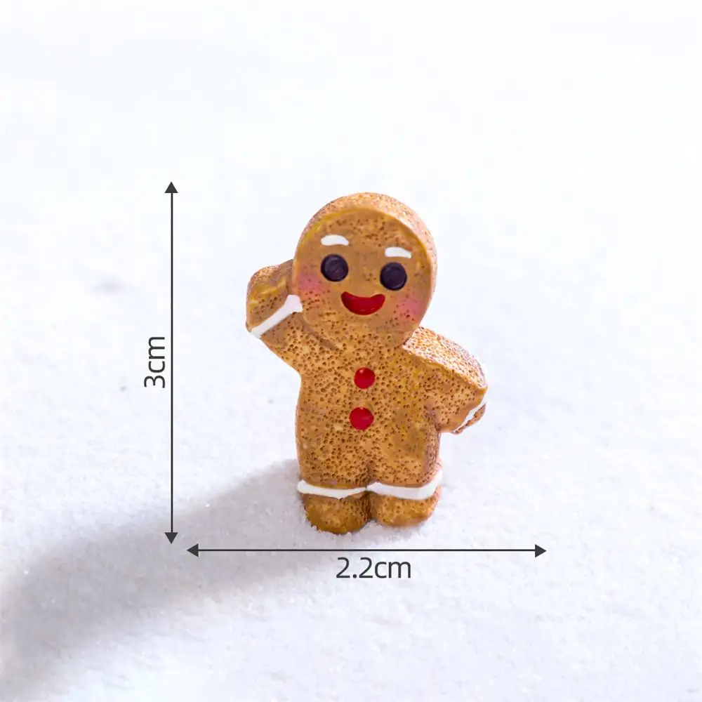 New Mini Christmas Ornament Gingerbread Man Snowman Micro Landscape Dollhouse Model Car Interior Home Desktop Decoration