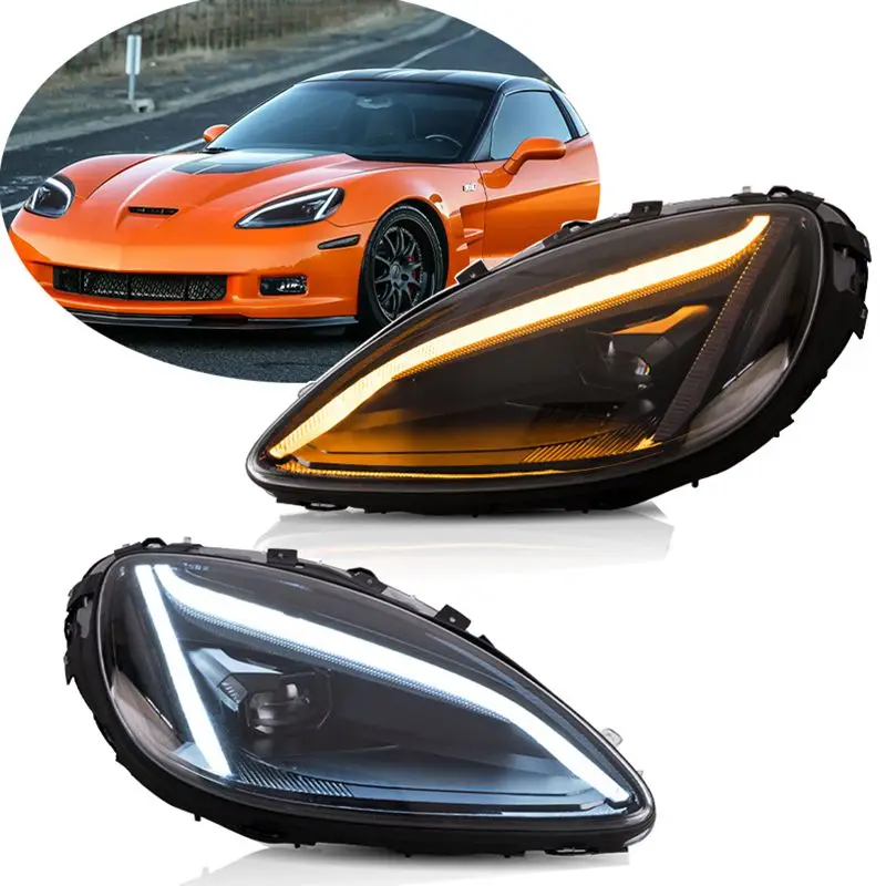 

New Style Car Head Lamp For Chevrolet Corvette C6 LED Headlights 2005-2013 Dual Beam Lens Turn Signal Lights