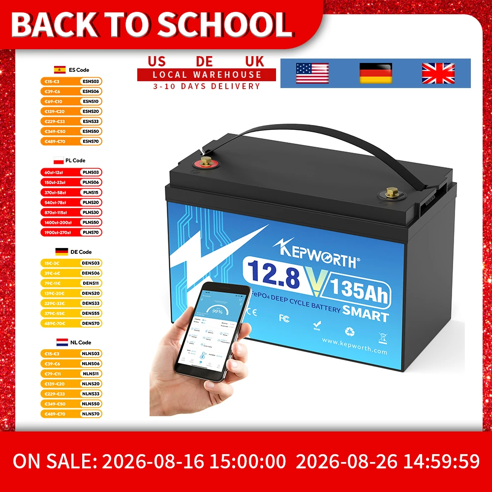 Lifepo4 12V 100Ah Bms Bluetooth - KEPWORTH 12V 135Ah LiFePO4 Battery Bluetooth,