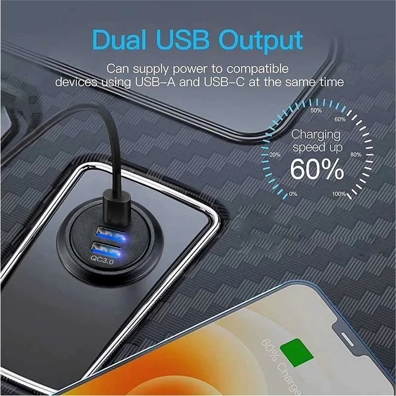 Toyota usb c car charger socket High Quality Universal Car Charger USB Vehicle DC12V-24V for Volvo v50 xc90 v70