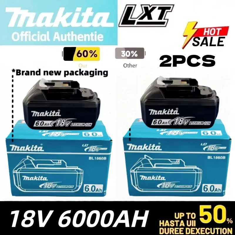 Originele Makita 18V Oplaadbare Batterij 6.0Ah BL1860 BL1860B BL1840 BL1840B BL1850 BL1850B Voor Makita Elektrisch Gereedschap