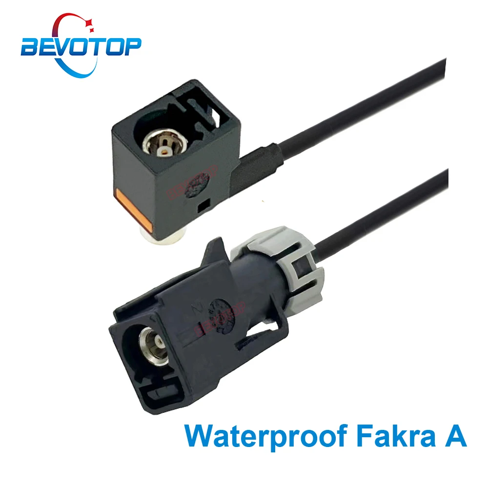 BEVOTOP 1PCS Waterproof Fakra Cable Code A Female to Code A Female Right Angle 90° Connector RG174 Cable 50 Ohm RF Coax Jumper