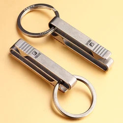 Real Titanium Belt Keychain Men Women Car Key Ring Waist Hanging Buckle Carbine EDC Lightweight Key Holder Best Xmas Gift