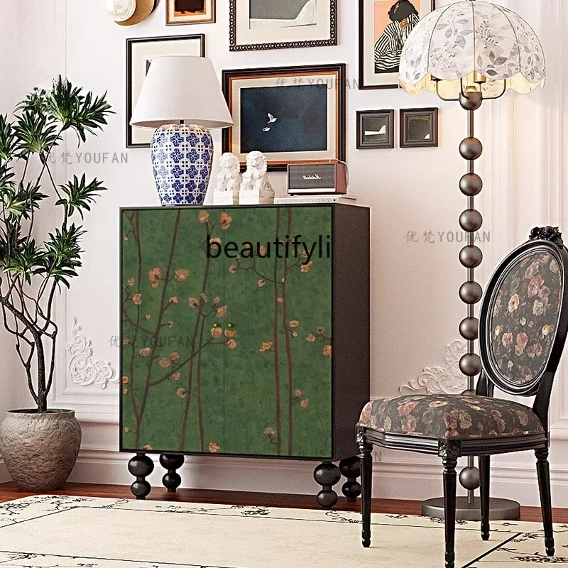 NQ52 Great discounts French style, medieval style solid wood shoe cabinet entering the door and porch against the wall locker li