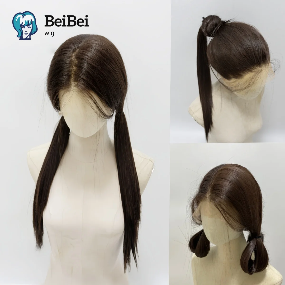 

360 черно-коричневые парики для женщин 26-дюймовый длинный прямой полностью синтетический парик шнурка с высокотемпературными волокнами для косплея Peluca