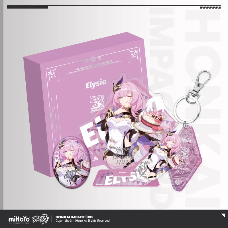 

Официальная игра miHoYo Honkai Impact 3, подарочная коробка на день рождения, Elysia Pardofelis Kiana, аниме-значок, кулон, косплей, рождественские подарки