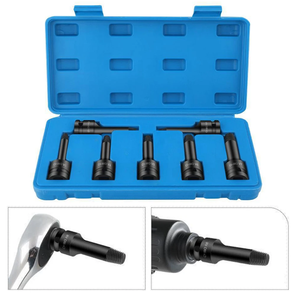 Premium Carbon Steel Extractor Set Remove Broken Bolts and Pipes with Confidence 7pcs Set for Screw Extraction