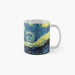 Vincent Van Gogh Starry Night Classic  Mug Drinkware Picture Tea Coffee Photo Image Simple Printed Gifts Handle Round Cup