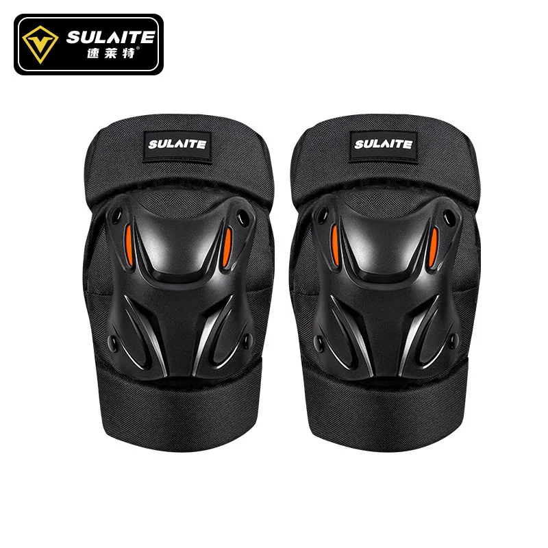 A pair of motorcycle knee pads and elbow pads. For riding protection, MTB racing, motorcycle off-road