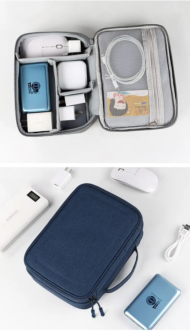 Aufbewahrungstasche für digitales Zubehör, große Kapazität, wasserdichte Organizer-Tasche für Kabel und Kopfhörer – Detail 15