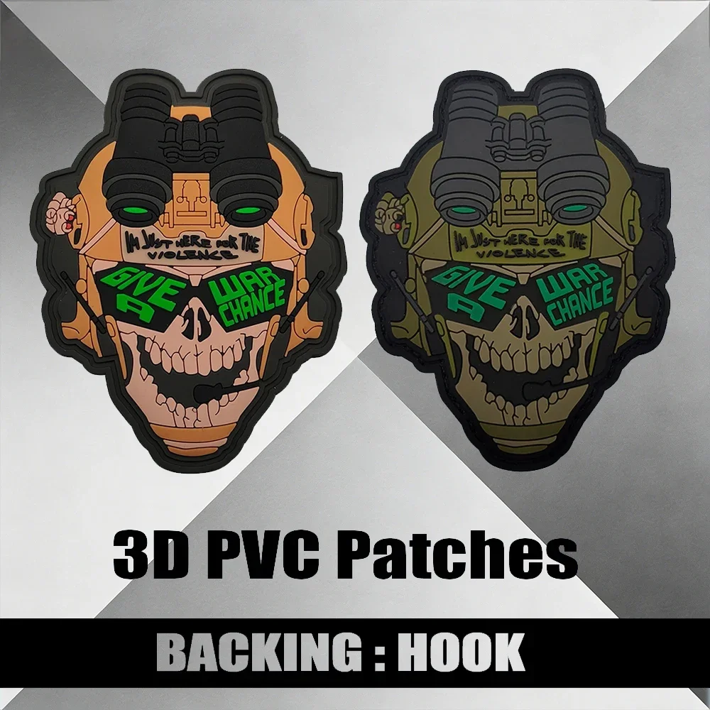

Тактическая нашивка из ПВХ 3D с эмблемой для очков ночного видения, с креплением на липучке, в виде черепа, декоративная аппликация для головных уборов
