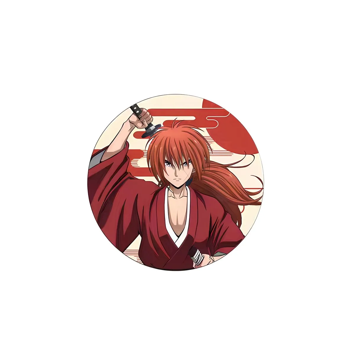 58 مللي متر أنيمي HIMURA Rurouni Kenshin Kamiya Kaoru Tomoe Yukishiro تأثيري حلي شارة دبوس SPTE صفيح بروش الدعامة عيد الميلاد جيلف ﻿