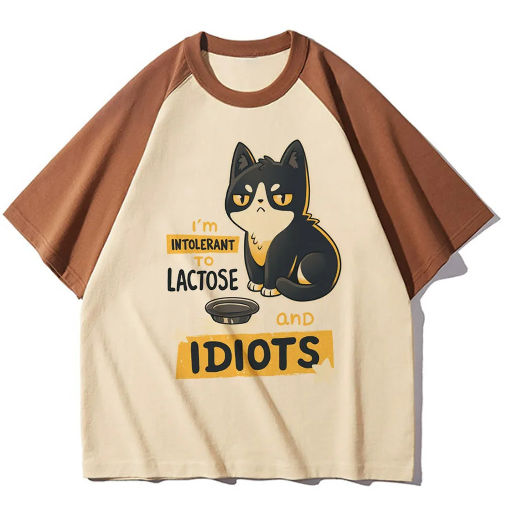 Cat Top Vrouwen Comic Tee Girl Japanse Designer Y 2K Kleding
