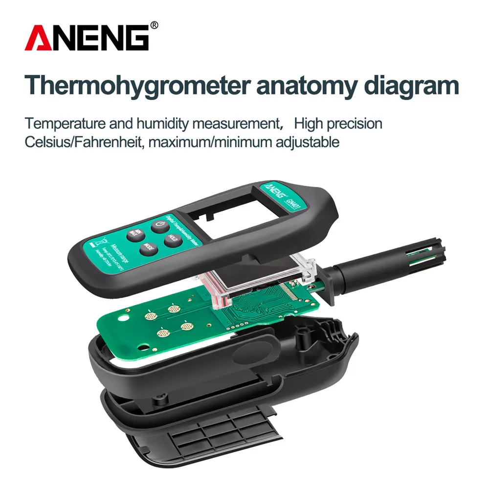 ANENG GN401 Mini miernik temperatury i wilgotności ręczny bezdotykowy precyzyjny cyfrowy termometr powietrza higrometr miernik Tester