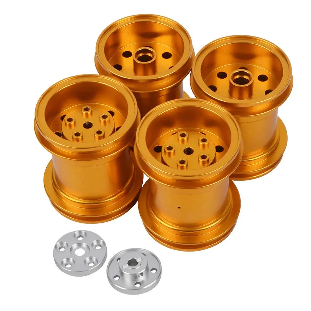 Aluminum Wheels & 12MM Wheel Hex Adapter for Tamiya CW01 LunchBox Midnight Pumpkin WR-02 1/10 RC 2WD Off-Road Car