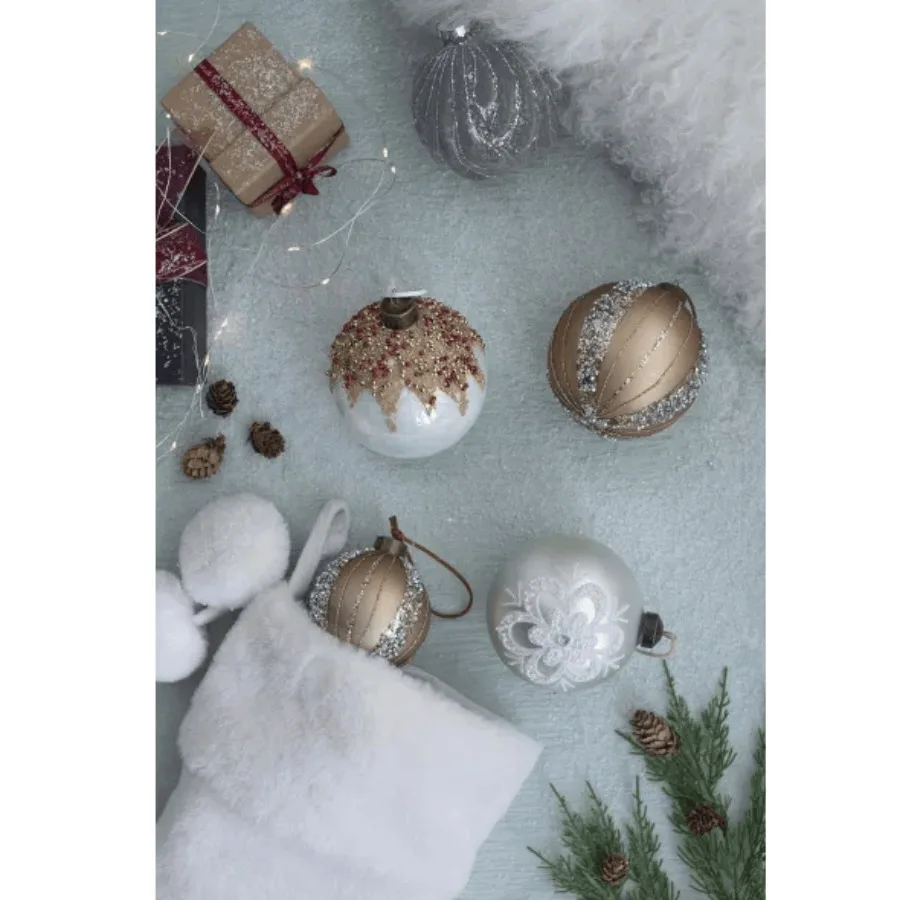

D3.9 Christmas Ball Ornaments Glass Drative Hanging Ball Christmas Tree Ornaments For Holiday Party Drations Set Of 6