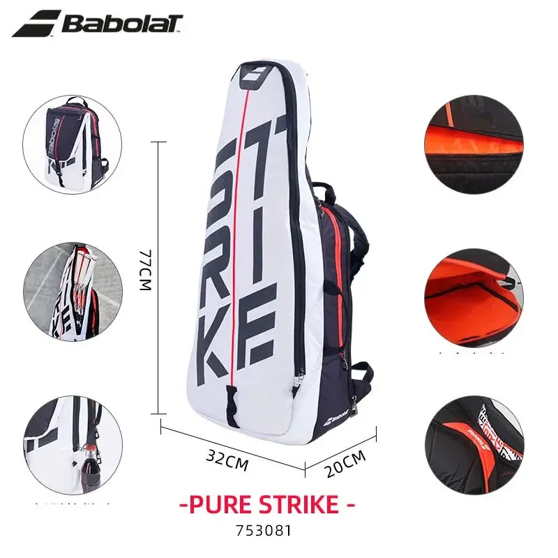 Original Babolat faltbarer Tennis-Rucksack für 2 Schläger, Badminton-Tennisschläger-Tasche für Damen und Herren, Sport-Tenis-Rucksack