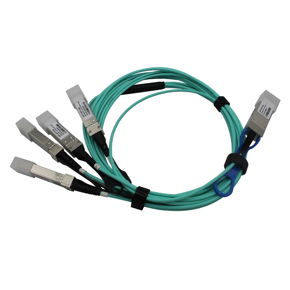 Customized 40G QSFP+ to 4*10 SFP+ AOC Active Optical Cable 1M 3M 5M Fiber Optic Transceivers for IP Network