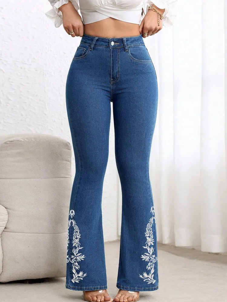 

Женские широкие брюки с высокой талией, прямые брюки с дырками, длинные джинсы, повседневные модные брюки, весна-осень 2026, новые джинсовые брюки