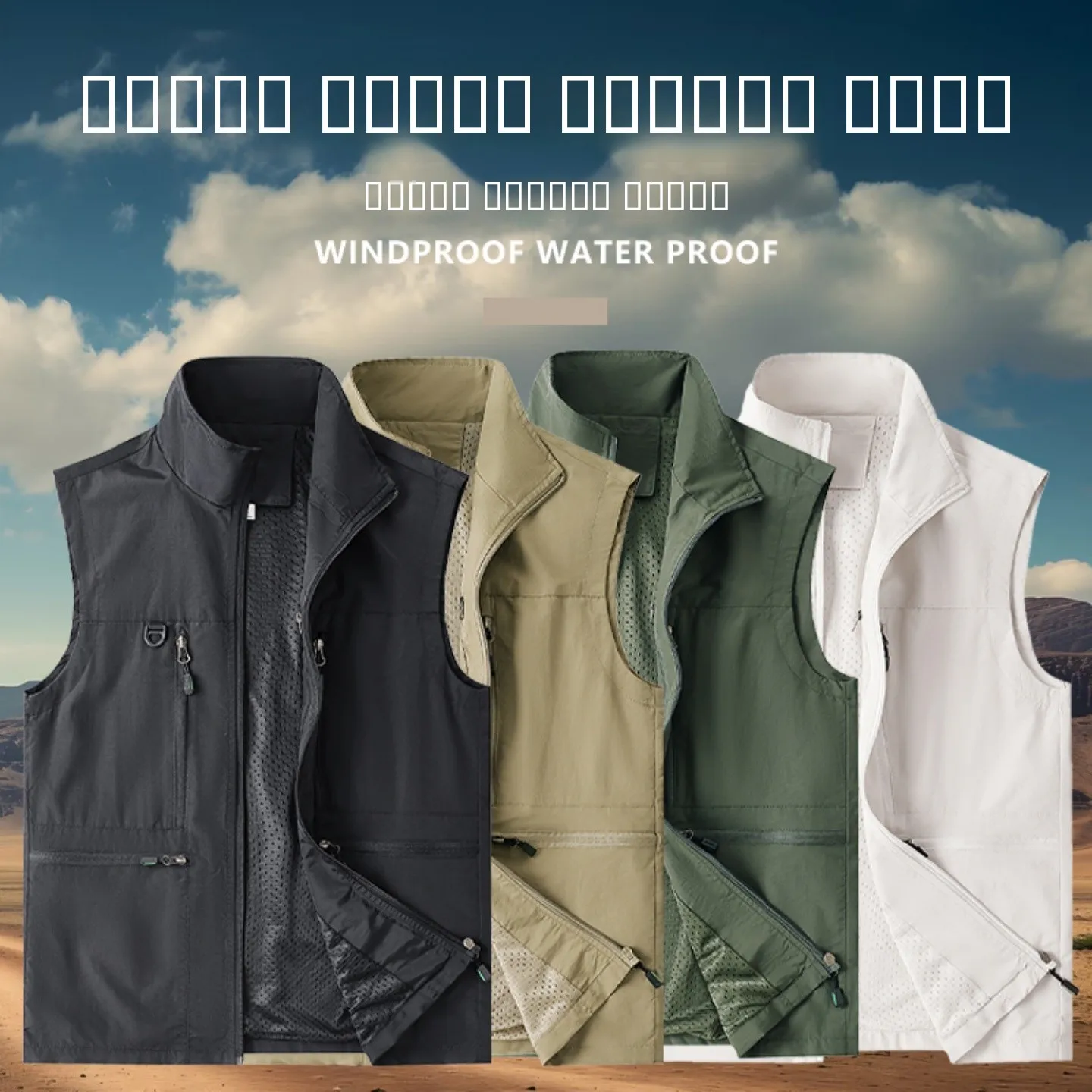 

Jeanswest American Sle Workwear Vest Qui Dry Outdoor Sports Men's Summer Fiing oulder Jaet Stand Fit Faion Urban