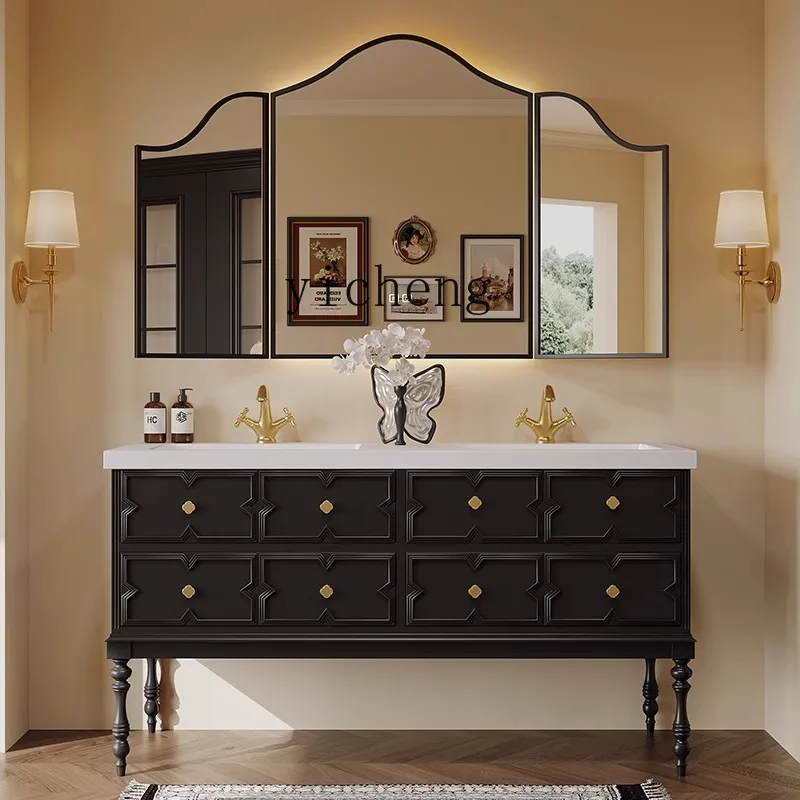 

FY Oak Bathroom Cabinet with Stone Wash Basin and Sink for Bathroom