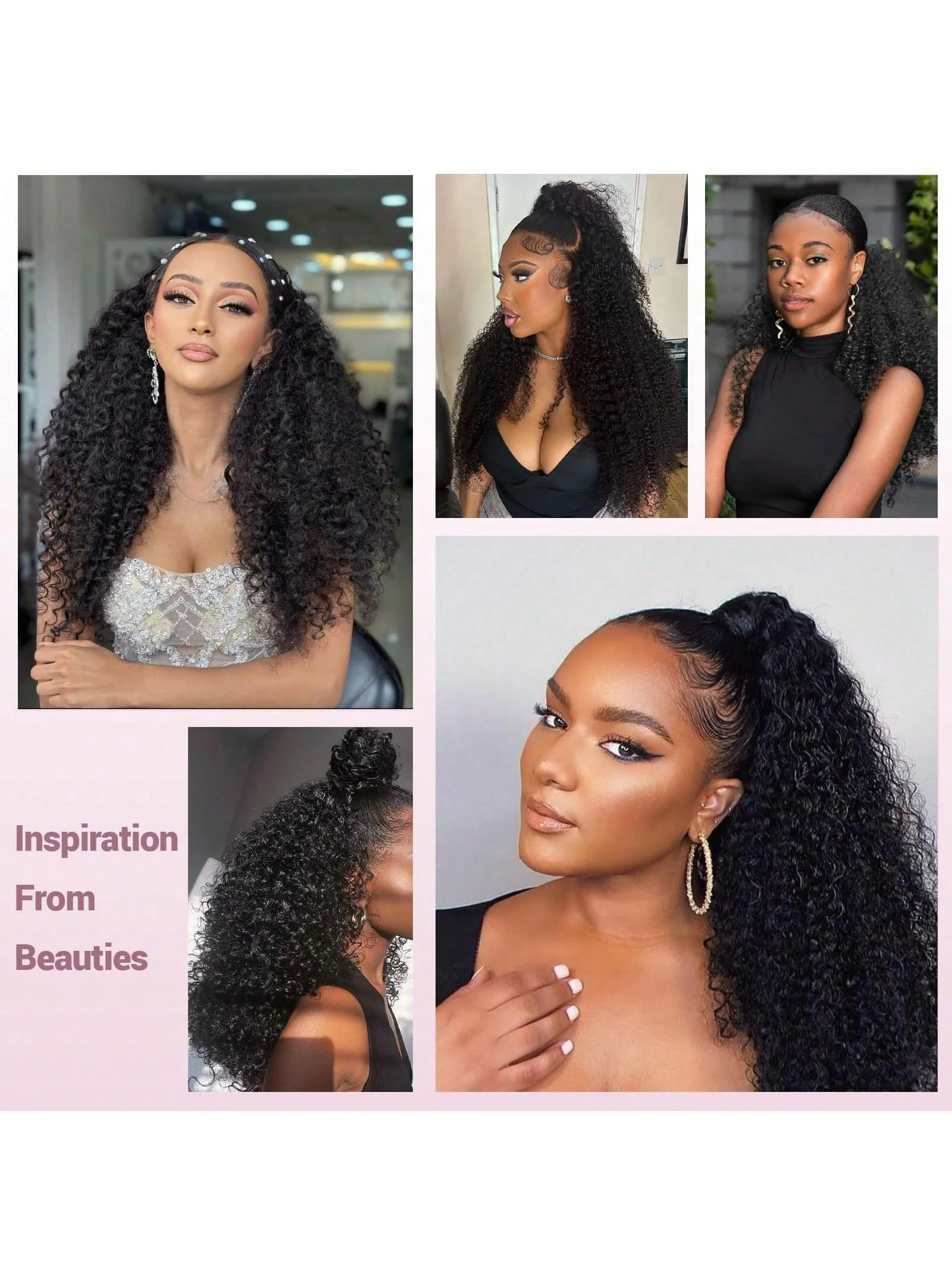 Drawstring Ponytail Hair Extension Kinky Curly Ponytail for Women Fluffy Afro Kinky Curly Ponytail Hair Extensions Synthetic 18