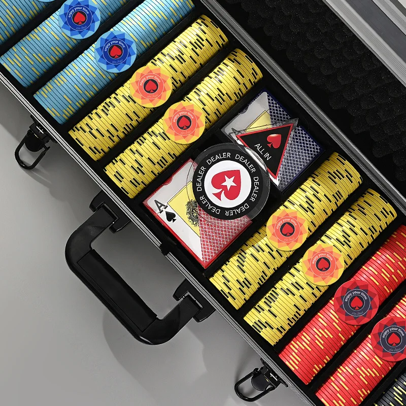 Poker Club Ceramic Chip Set Professional High-end German No Face Value Peach Heart 43mm Poker Chips Set  Poker Accessories